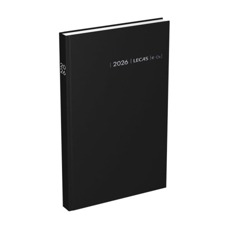Agenda LECAS Couronne 2026 Journalier 12x17cm Noir Couverture Rigide - Organisation Professionnelle