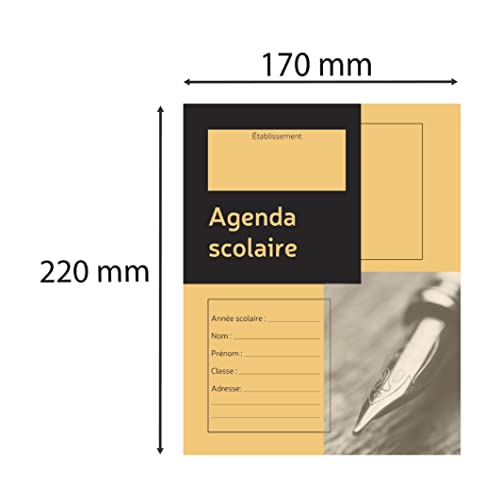 Agenda Scolaire Le Dauphin 52032D - 39 Semaines, 2 Pages/Semaine, Noir/Orange