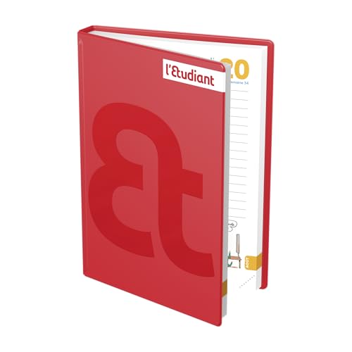 Agenda Scolaire 2025-2026 Journalier L'Etudiant - Couverture ouatinée Rouge 15x21cm