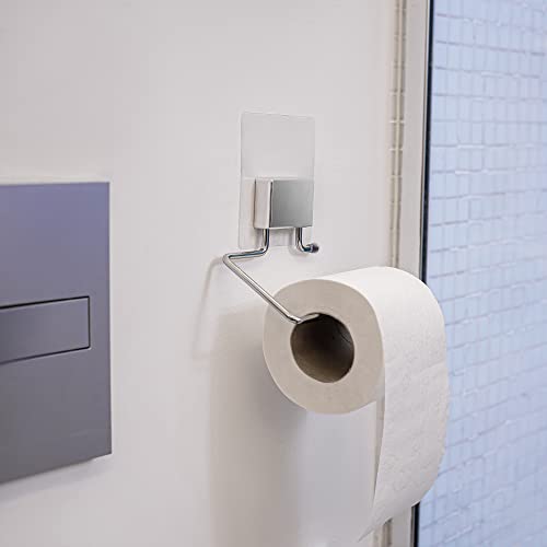 Compactor BESTLOCK Magic Bath : Porte-Papier Toilette Adhésif Chrome, Installation Facile Sans Percage