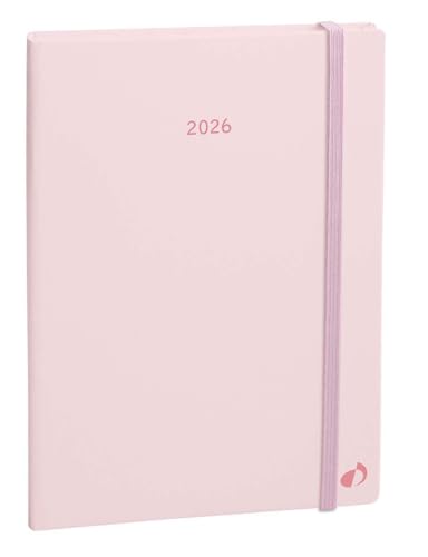 Agenda Ministre 2026 - Semainier Rose Pastel - 13 Mois - 16x24 cm - Papier Clairefontaine - Fabrication Française