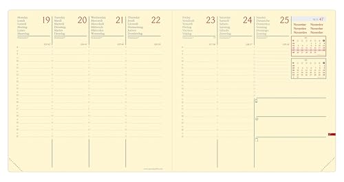Agenda Exécutif Prestige 2026 Semainier Planning Multilingue Silk Bleu Marine 16x16 cm Papier Clairefontaine