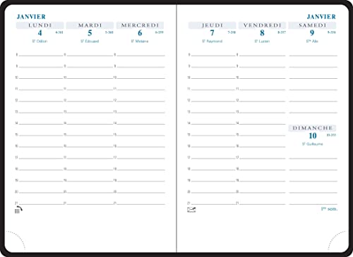 Agenda semainier de poche Exacompta SAS 13 Winner 9x13 cm, Août 2025 - Août 2026, Noir