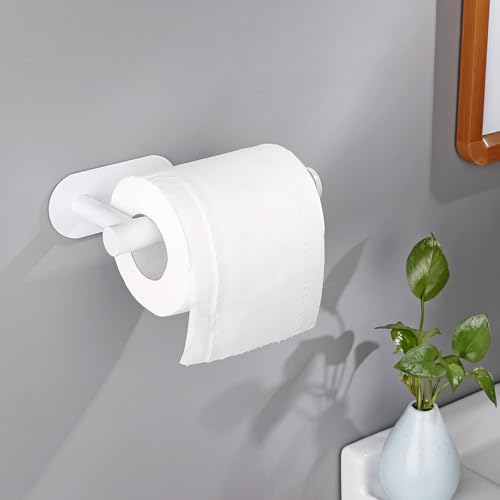 Porte-Papier Toilette Mural en Acier Inoxydable - Installation Facile sans Perçage pour Cuisine et Salle de Bain - Blanc