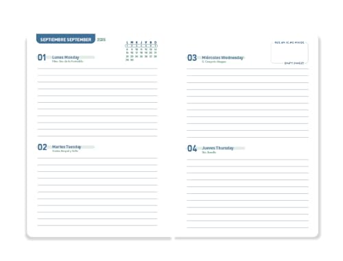 Agenda Scolaire Liderpapel 25-26 Rouge A5 Bilingue - Organisation Quotidienne Optimale