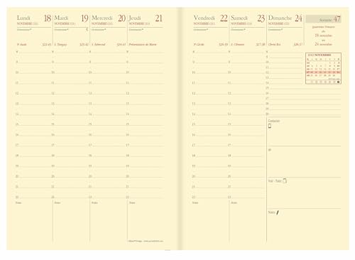 Agenda Quo Vadis 2026 Affaires Prestige Soho Beige - Semainier 14 mois Français 10x15cm