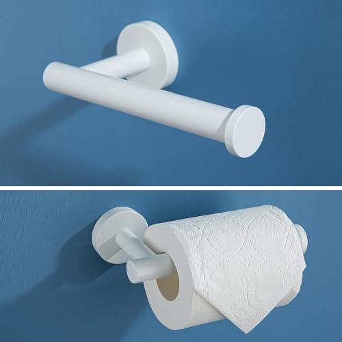YUET Porte-Rouleau Papier Toilette Mural Rond Acier Inoxydable SUS 304 - Blanc