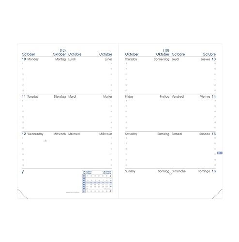 Agenda Quo Vadis Impala 2026-2027 - Semainier Horizontal 16x24 cm Noir