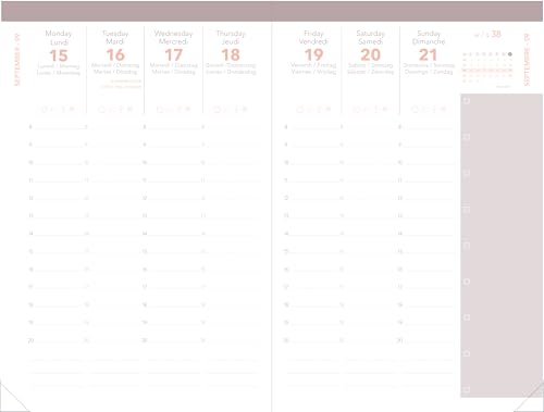 Agenda Ministre 2026 Ella Rose : Semainier Planning Multilingue 16x24cm - Fabrication Française