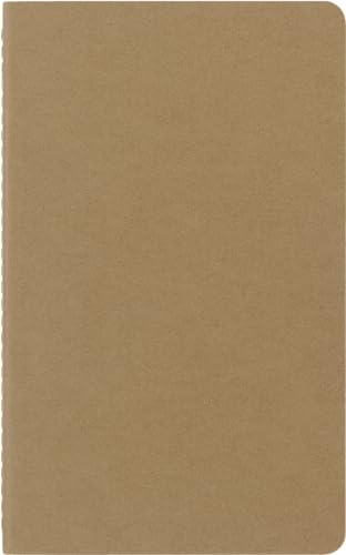 Cahier Moleskine Journal - Lot de 3 carnets lignés marron, couverture carton, couture visible, 80 pages, format Large 13 x 21 cm