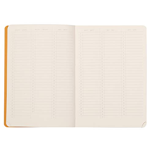 Carnet Souple Agenda Perpétuel Rhodia A5 Noir - 128 Pages Ivoire 90g/m² - Simili Cuir Rhodiarama