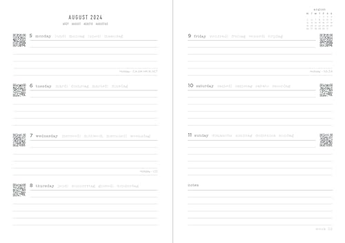 Agenda scolaire semainier Letts of London Zodiac A6 Ivoire 2024/2025