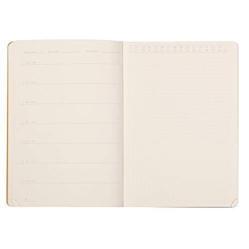 Carnet Souple Agenda Perpétuel Rhodia A5 Noir - 128 Pages Ivoire 90g/m² - Simili Cuir Rhodiarama