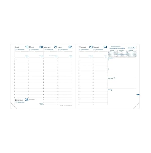 Agenda Exécutif Quo Vadis Toscana 2026 Noir - Semainier Planning 16x16 cm