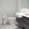 Spirella ALVAR : Porte-Rouleau WC sur Pied Design Acier & Bambou, Rangement 4 Rouleaux, Noir