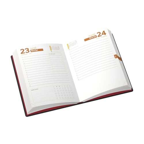 Agenda Scolaire 2025-2026 Journalier L'Etudiant - Couverture ouatinée Rouge 15x21cm