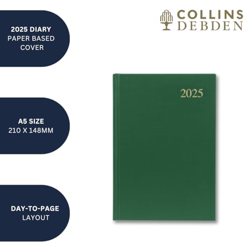 Collins ESSA51.78-25 Agenda Professionnel 2025 - Couverture Rigide Cuir Marron Format A5