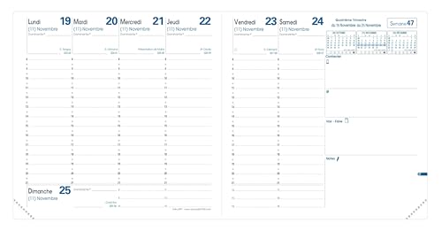 Agenda Exécutif Quo Vadis Colette Rouge 2026 - Semainier Planning 13 mois avec Papier Clairefontaine