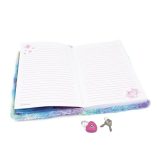 Nebulous Stars 12511 - Journal Intime Peluche Aura Bleu/Rose avec Cadenas Cœur, Design Licorne Adorable