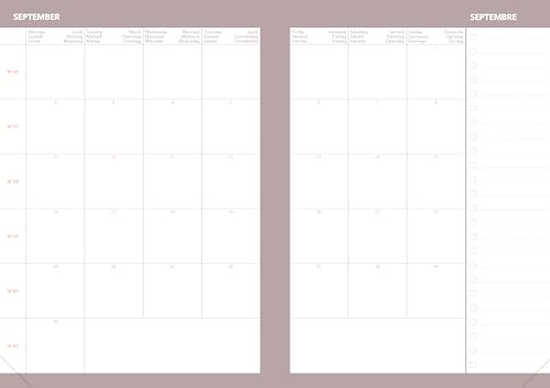 Agenda Quo Vadis 2027 Journalier 15x21 cm Pastel Rose - Organisation Complète