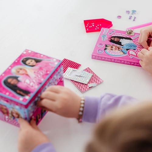 Barbie Journal de peinture diamant Rose Scintillant avec autocollants décoratifs - Journal créatif et interactif