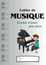 Cahier de Musique Piano A4 : Carnet de Partitions Vierges pour Pianistes | 110 Pages avec 6x2 Portées par Page en Clef de Sol et Fa | Grand Format pour Étudiants et Musiciens