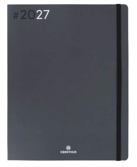 Agenda Semainier OBERTHUR 27 FLEX Gris - 21x27 cm - Janvier à Décembre 2027 - 2 Langues