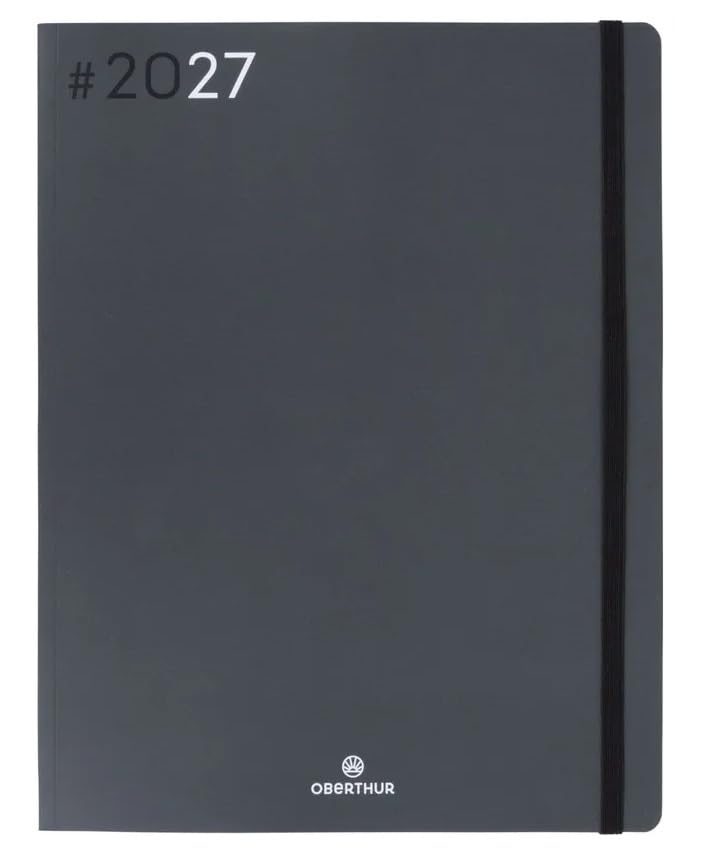 Agenda Semainier OBERTHUR 27 FLEX Gris - 21x27 cm - Janvier à Décembre 2027 - 2 Langues
