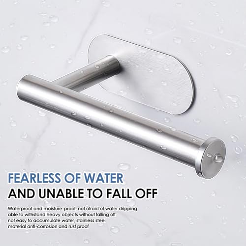 Porte Rouleau Papier Toilette Autocollant Acier Inoxydable Frein Dérouler Argenté