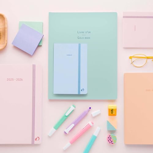 Agenda Quo Vadis 2026 Daily 21 Color Pastel Bleu Clair - Journalier Multilingue 15x21 cm Papier Clairefontaine Rigide