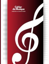 Cahier de Musique A4 Rouge : 100 Pages avec Portées et Lignes Fines pour Étude, Composition et Dictée Musicale