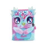 Nebulous Stars 12511 - Journal Intime Peluche Aura Bleu/Rose avec Cadenas Cœur, Design Licorne Adorable