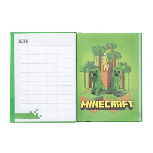 Agenda Scolaire Journalier Minecraft - 12 Mois - Couverture Rembourrée - 320 Pages Couleur - Idéal Primaire/Collège