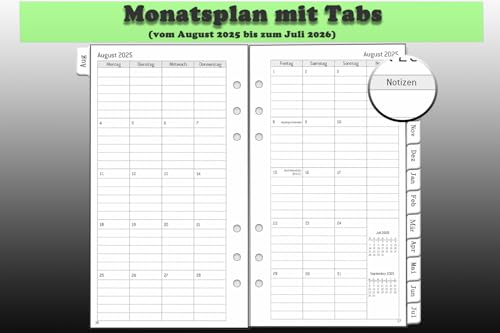 Planificateur Hebdomadaire A6 Personnalisé 2025-2026 : 1 Semaine sur 2 Pages, Notes, Contacts, Papier 100g/m², 95x171mm