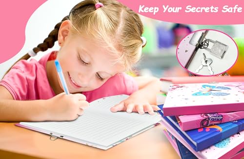 Carnet Secret Papillon pour Fille : Journal Intime à Clé, 80 Pages Lignées, Cadeau Créatif pour Enfants 6-10 Ans