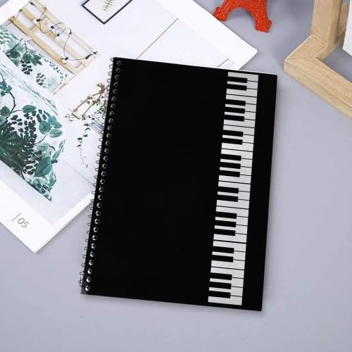 Cahier de Musique à Spirale - 50 Pages - Couverture Kraft Noir - Idéal Compositeurs et Artistes
