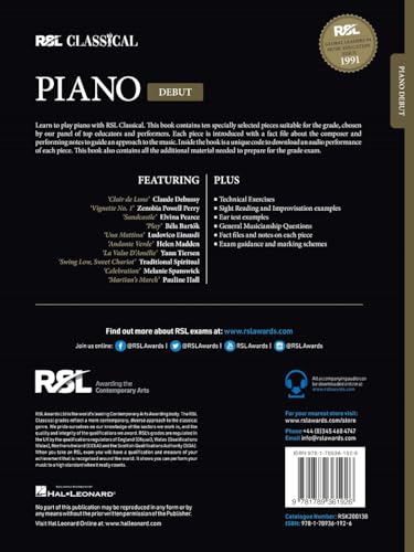 RSL Classical Piano Debut 2021 : Méthode et Répertoire pour Pianistes Débutants