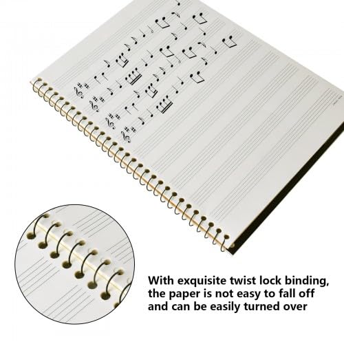 Cahier de Musique à Spirale - 50 Pages - Couverture Kraft Noir - Idéal Compositeurs et Artistes