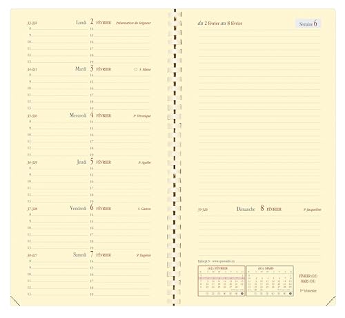 Agenda Scolaire Quo Vadis Prestige 2025-2026 - Semainier Horizontal Spiralé - Bleu Soho - 13 Mois