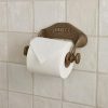 Porte-Rouleau Papier Toilette Mural Style Industriel en Fonte avec Boucle en Bois - Accessoire de Salle de Bain Vintage