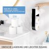 Porte Rouleau Papier Toilette Mural Adhésif Noir - Capacité 3 Rouleaux - Métal Robuste