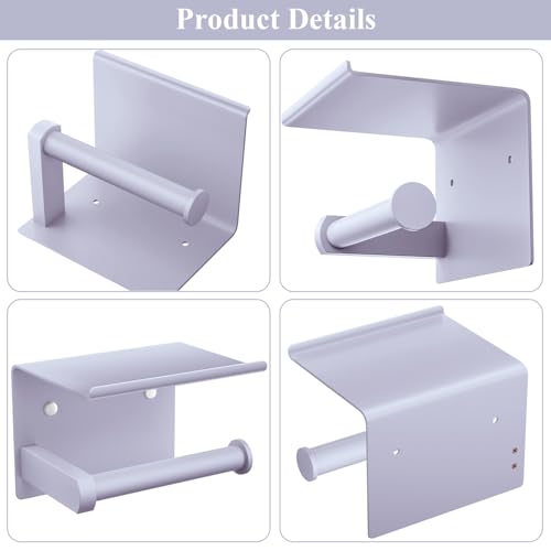 Tindbea Porte-Papier Toilette Mural avec Étagère - Acier Inoxydable SUS 304, Violet Lavande