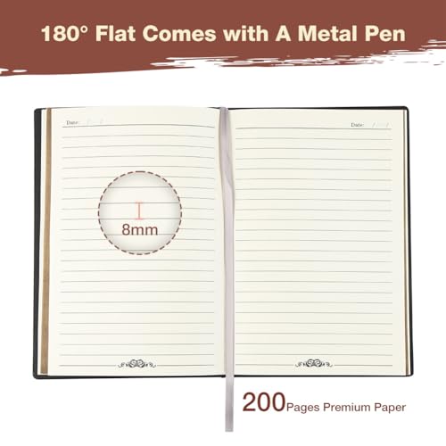 OFFCUP Carnet de Notes A5 Vintage Dragon - Journal Ligné 200 Pages avec Stylo - Cadeau Rétro Homme Femme