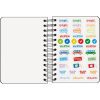 Agenda Scolaire 2025-2026 A6 (12x17 cm) - Page par Jour, Bilingue Espagnol/Anglais, Spirale, Élastique, Couverture Rigide, Autocollants - COLOUR VIBES Noir