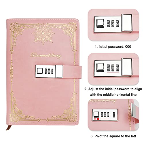 WHC Journal Intime Adulte avec Serrure A5 - Carnet Secret à Code pour Écriture et Organisation