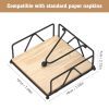MumdoYAL Porte-Serviettes Noir Design Industriel avec Socle en Bois et Bras Lesté