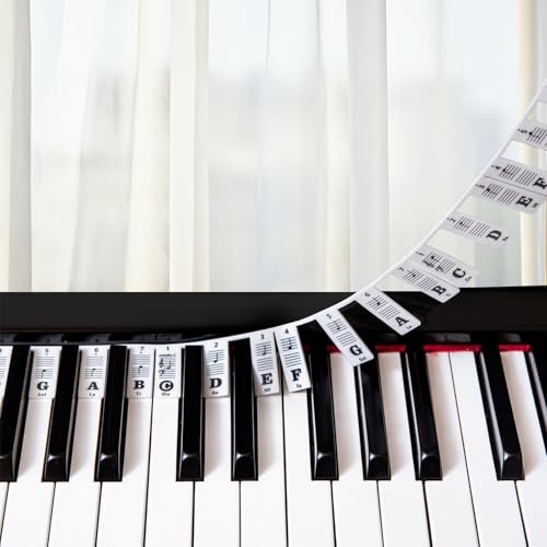 Guide de Notes pour Clavier de Piano : Silicone Réutilisable, Amovible, pour 88/61/54/49/37 Touches - Apprentissage Facilité