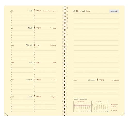 Agenda Scolaire Quo Vadis 2025-2026 Italsept S Prestige - Semainier Horizontal - Noir - 13 Mois