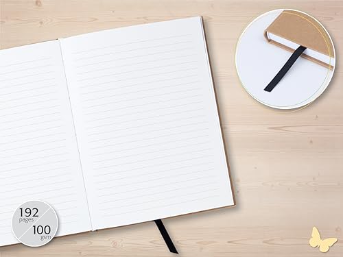 SIGEL JN803 Carnet A5 ligné 192 pages, papier 100g, couverture rigide Kraft, design Pure Success
