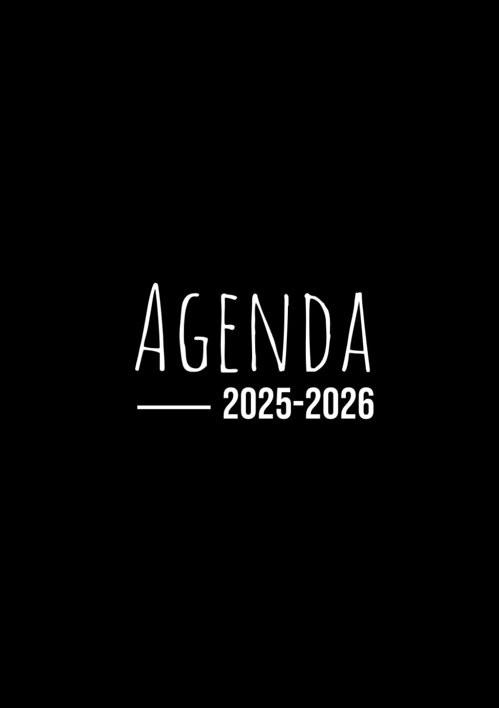 Agenda Scolaire 2025-2026 : Bi-journalier, Format A5 (12x17 cm), Noir, Septembre 2025 - Juillet 2026 - Idéal Collège, Lycée et Étudiants